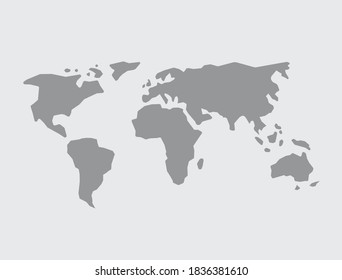 Simple ilustración del mapa del mundo.