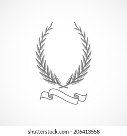 simple illustration with wreath and ribbon