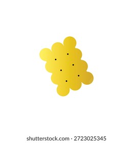 Einfache Illustration eines gelben Kekses mit kleinen schwarzen Punkten. Minimalistisches Design mit Schwerpunkt auf dem gelben Keks. Perfekt für abstrakte oder verspielte Themen. Kreativer grafischer Formvektor.