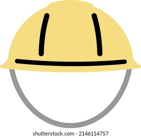 simple illustration of a yellow helmet