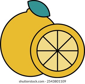 Simple illustration of a yellow lemon