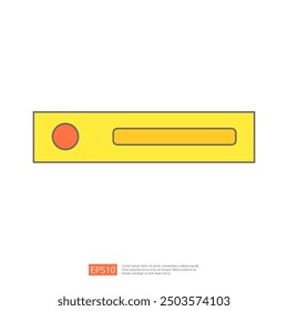 Simple illustration of a yellow loading bar with a red progress indicator. Ideal for websites, apps, and presentations.