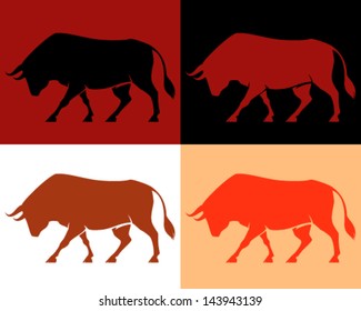 simple illustration of a young strong bull
