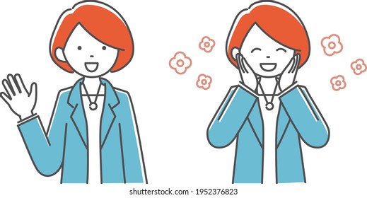 Simple illustrations of bisiness woman