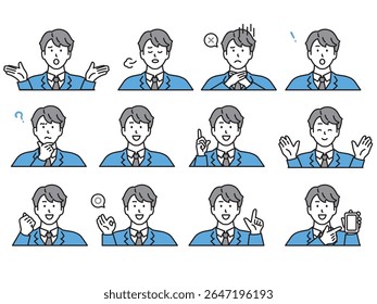 Simple illustrations of business, high school students, middle school students, salaried workers, and men.
