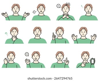 Simple illustrations of business, salaried workers and men.