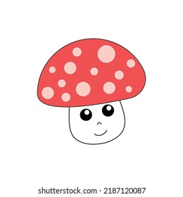 Simple illustrations of cute funny mushroom, can be used for children's books, t-shirt, ect.