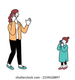 Simple illustrations of people using smartphones