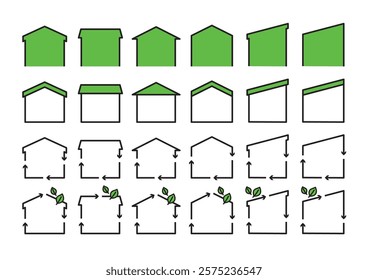 Simple illustrations set of house-shaped frames.