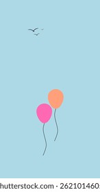 Ilustración simple del globo de aire, conveniente para el Fondo de pantalla o el fondo de una tarjeta de felicitación