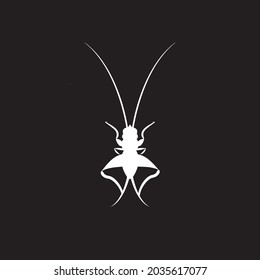 simple illustrator of ground cricket in black background