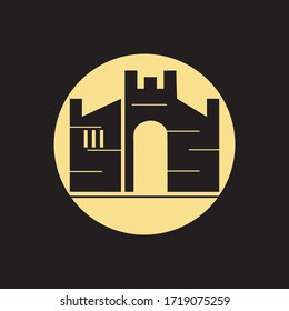 simple ilustration  castle ,Palace icon  editable logo design