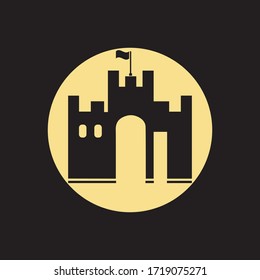 simple ilustration  castle ,Palace icon  editable logo design