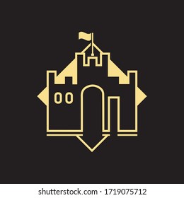 simple ilustration  castle ,Palace icon  editable logo design