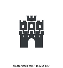 simple ilustration  sand castle editable logo symbol design