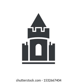 simple ilustration  sand castle editable logo symbol design
