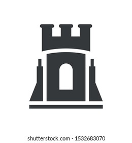 simple ilustration  sand castle editable logo symbol design