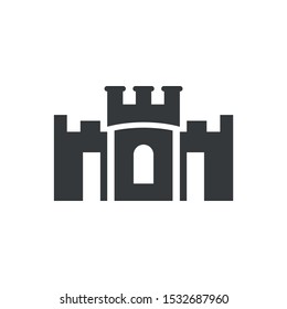 simple ilustration  sand castle editable logo symbol design