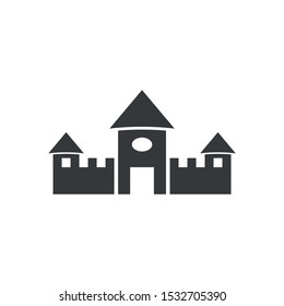 simple ilustration  sand castle editable logo symbol design