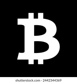 Imagen simple de un símbolo de Bitcoin sobre un fondo negro