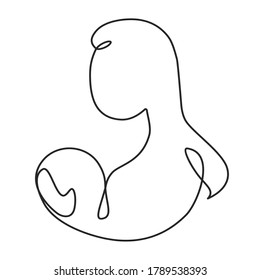 simple imagen de la lactancia materna. logotipo. un plano de línea. minimalismo