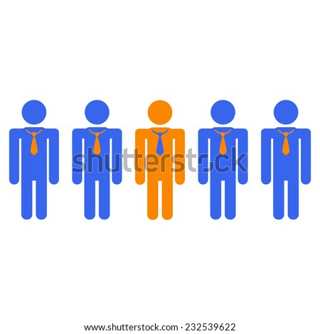 Simple image of business people and one of them different from the rest