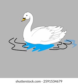 simple image design of a swan in water
