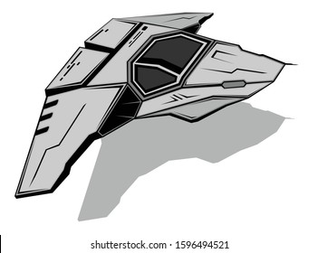 simple image of futuristic combat starship. vector illustration