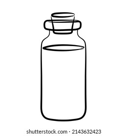 A simple image of a glass jar with a cork stopper.