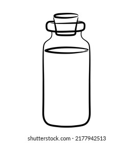 A simple image of a glass jar with a cork stopper.