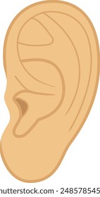 Simple image of a human ear. Vector illustration.