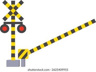 Simple image illustration of a Japanese railroad crossing