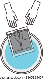 Simple image illustration material of washing hands