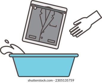 Simple image illustration material of washing hands