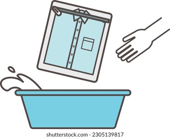 Simple image illustration material of washing hands