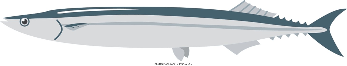A simple image illustration of a swordfish seen from the side