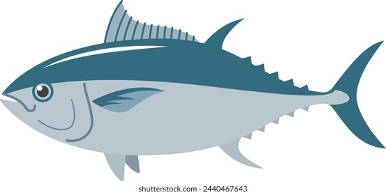 A simple image illustration of a tuna seen from the side