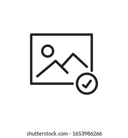 Simple image line icon. Stroke pictogram. Vector illustration isolated on a white background. Premium quality symbol. Vector sign for mobile app and web sites.