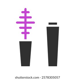 A simple image of a mascara and its applicator