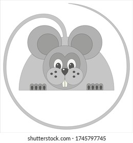 A simple image of the mouse. The drawing can be used as a logo or icon.