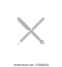 A simple image of a pencil and pen.