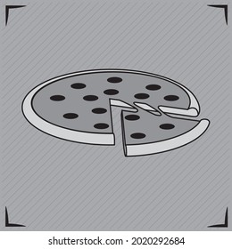 Simple image of pizza. look's like retro design