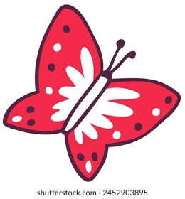 simple image of a red butterfly