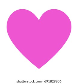 Simple image of stylized human heart. Isolated pink on white background.