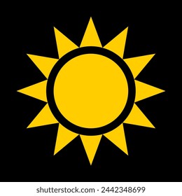 Simple image of the sun, on a dark background