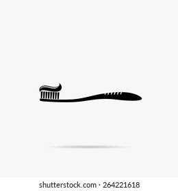 Simple Image toothbrush with toothpaste.