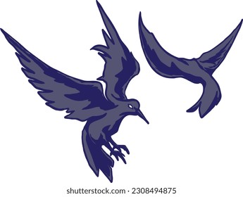 simple image of two crows