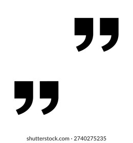 A simple image of two large black quotation marks on a white background. Vector
