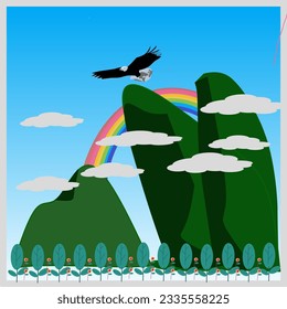 Einfache Bild-Vektorlandschaftsgrafik, 