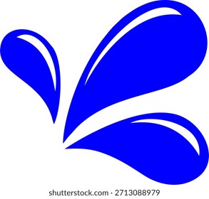 Imagen simple del chapoteo del agua con el color azul y el fondo blanco
